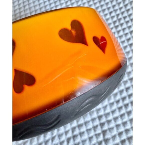 New XL Orange & White Acrylic Dog Bowl w/ Grip Base - Small Scratch (See Photos) - Picture 3 of 7